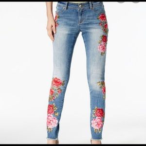 INC Skinny Leg Curvy Fit Floral Jeans